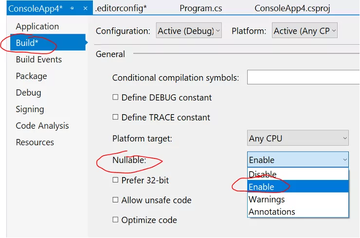 Enable nullable reference checking