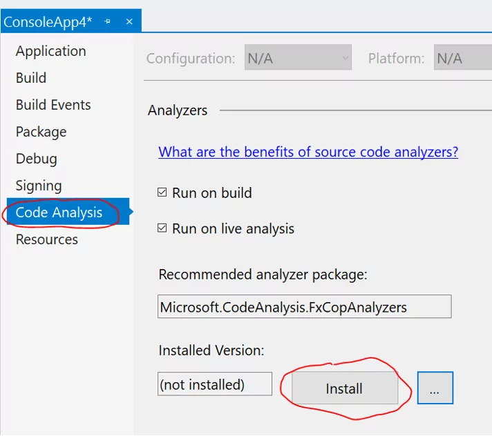 Download nuget package that contains code analysis