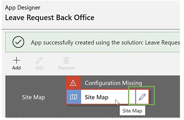 Select Site Map to Configure