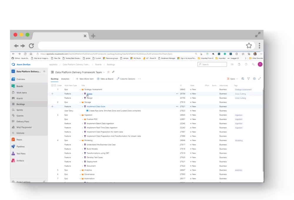 datalance backlog for data intelligence on modern cloud based data platform