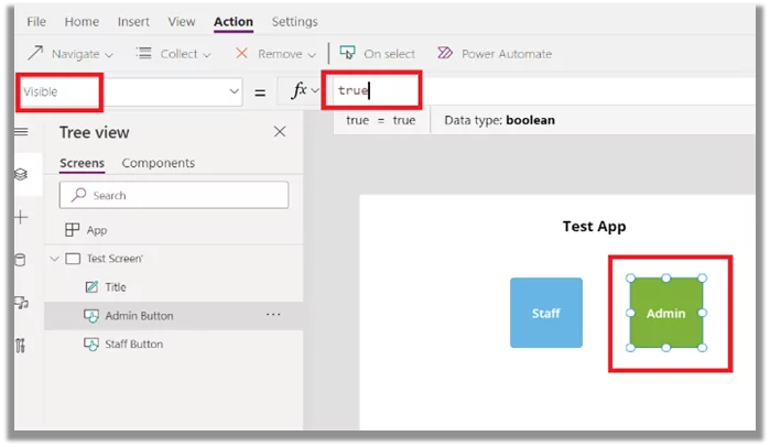 Test the true PowerApps flow