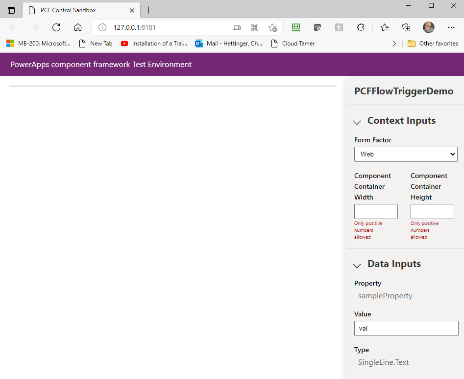 Empty PCF Control 