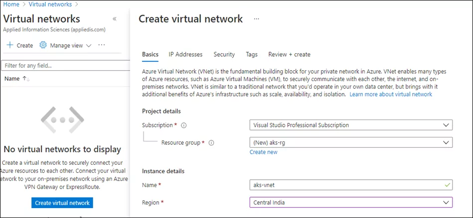 Create a Virtual Network