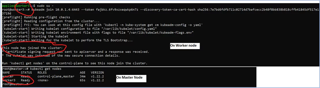 Successful worker node joining into k8s cluster