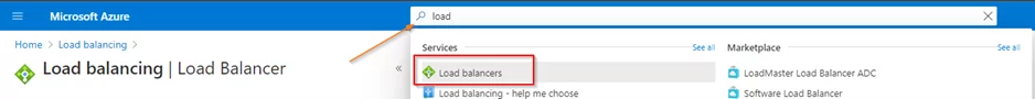 Search for Azure Load Balancer