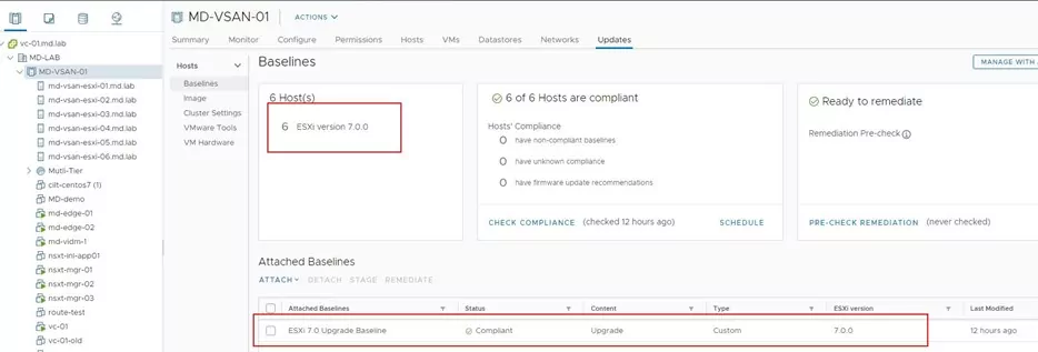 Compliant Cluster with Upgrade Baseline