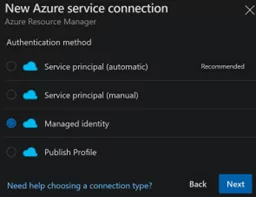 New Azure Service Connection