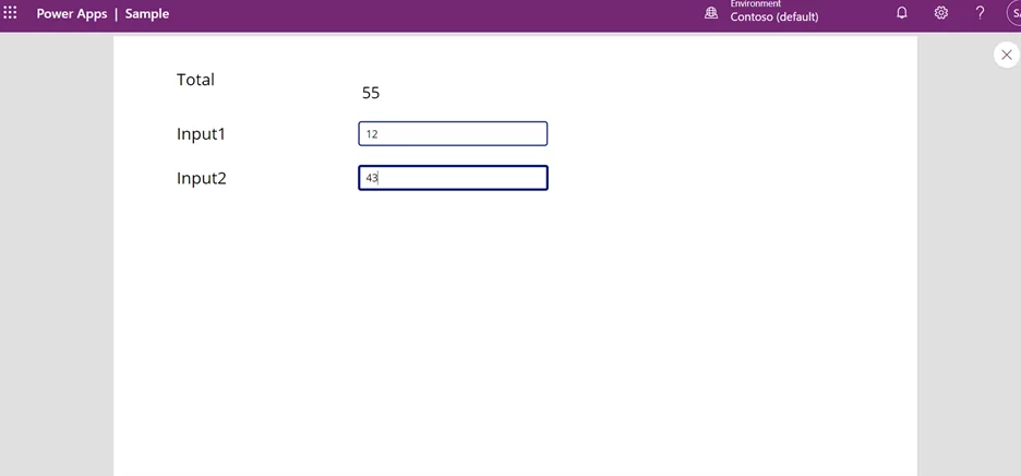 Power Fx formula bar calculation example